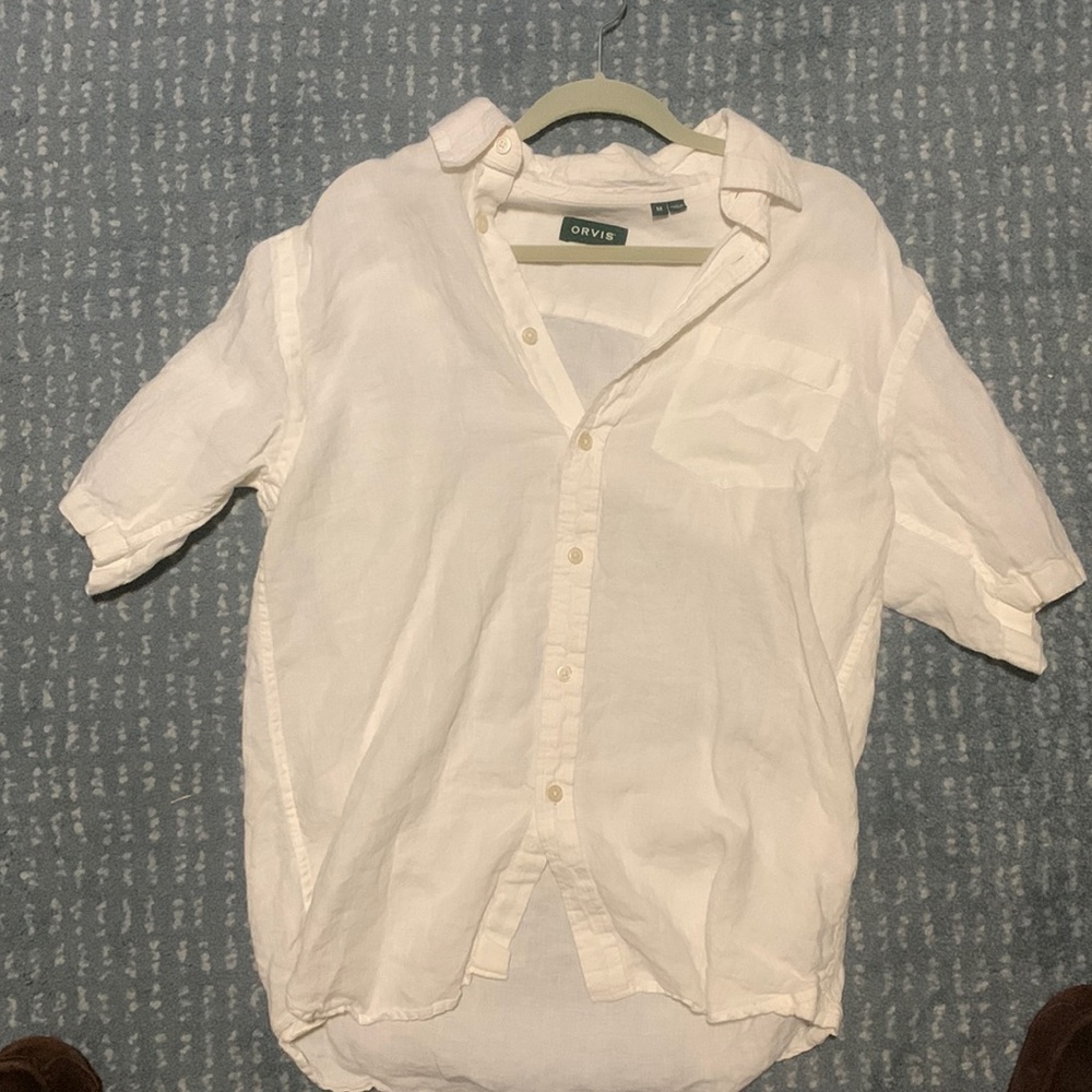White Orvis Button Up